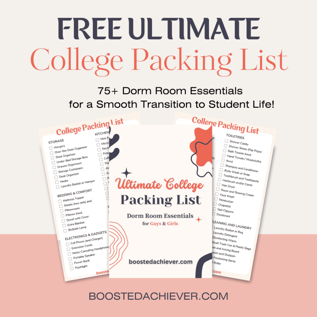 Free College Packing List - Dorm Room Essential